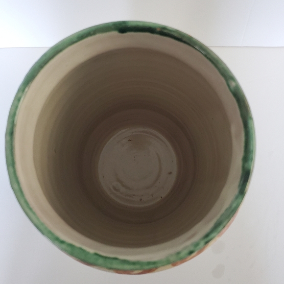 Handpainted MEXICAN ART POTTERY Tall Ceramic Jar Canister Food Storage Signed - Picture 6 of 10